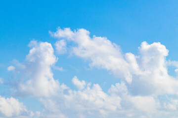 Obraz na płótnie Canvas Blue sky with beautiful clouds on sunny day in Mexico.