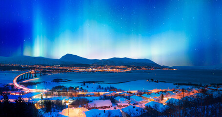 Aurora borealis - Northern lights in the sky over Tromso - Tromso, Norway