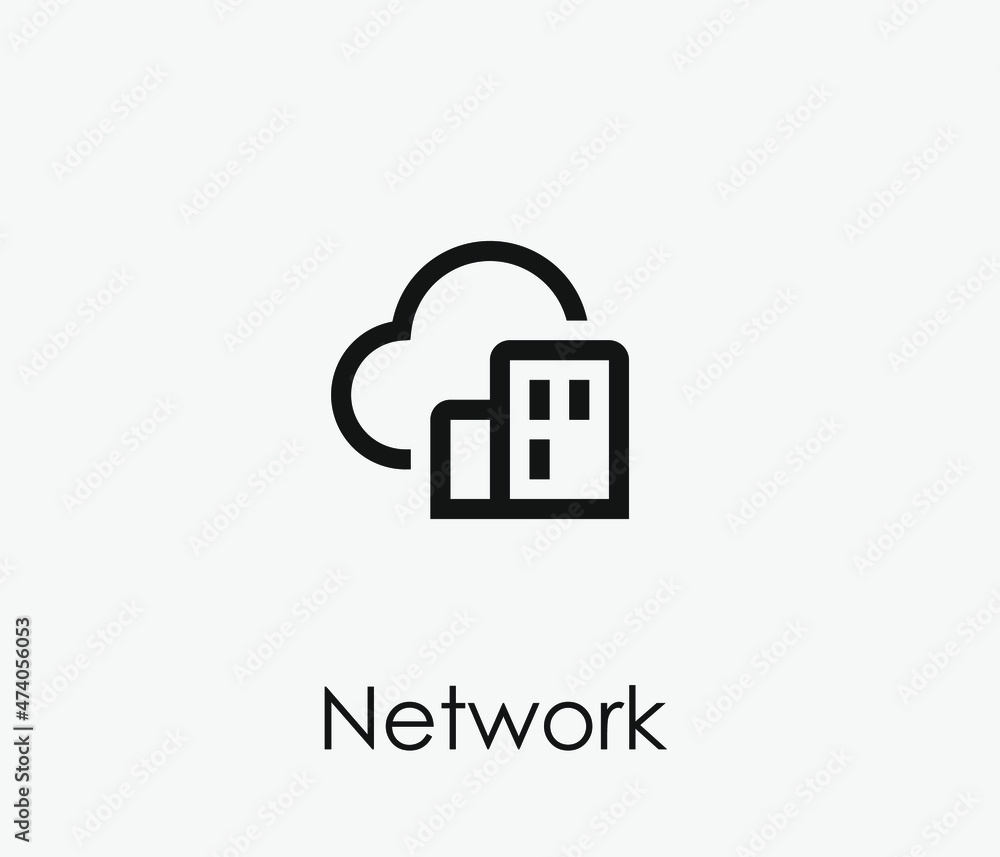 Poster network vector icon. editable stroke. symbol in line art style for design, presentation, website or 
