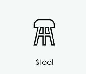 Stool vector icon. Editable stroke. Symbol in Line Art Style for Design, Presentation, Website or Apps Elements, Logo. Pixel vector graphics - Vector