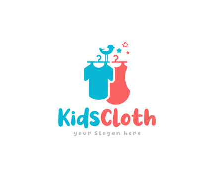 Customize this Child-like Pastel Kids Clothing Store Logo template online