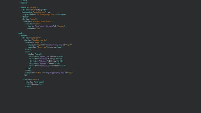 HTML Web Page Code typing animated footage. Programming code abstract technology background for software developer and Computer script concept. template animation for background on the monitor
