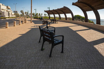 Fototapeta na wymiar Sea view promenade in Netanya in Israel