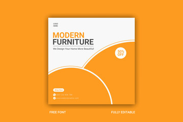 Modern Furniture Social Media Post template Design 