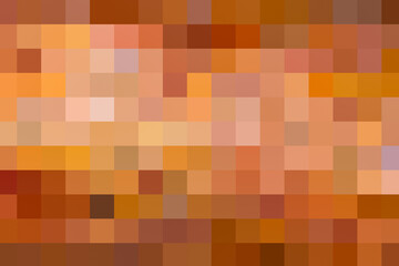 Obraz premium Orange and brown abstract pixel squares
