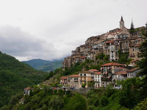 Beautiful Apricale in Liguria, Italy.
