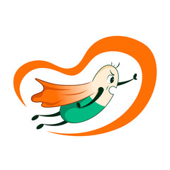 Character design medical capsule in flight