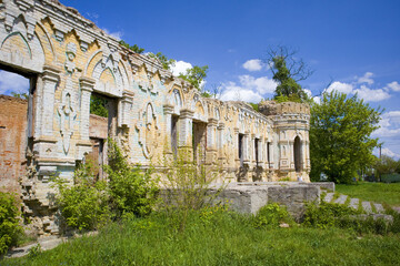 Fototapeta na wymiar Ruins of the Von Der Osten Saken Palace in Nemeshaevo (of Mirotskoe), Kyiv region, Ukraine