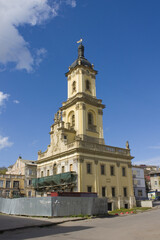 Fototapeta na wymiar Old City Hall in downtown of Buchach, Ukraine