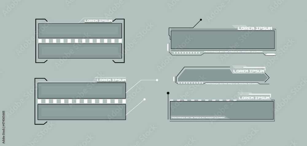 Poster futuristic vector hud interface screen design. digital callouts titles. hud ui gui futuristic user i