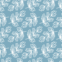 seamless pattern with branches and leaves. nature background, sketch, graphic print