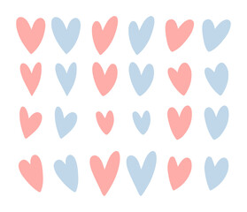 Hand-drawn hearts. Vector hearts set. Elements for Valentine's Day.