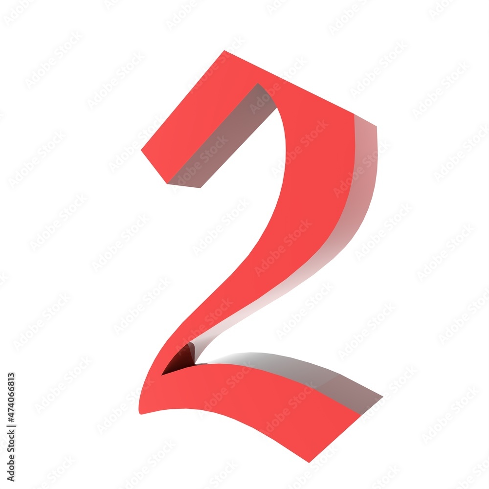 Poster red 3d digit. rendering an image.