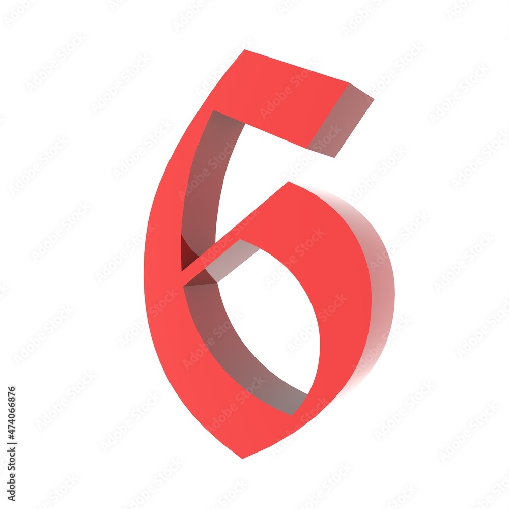 Poster red 3d digit. rendering an image.