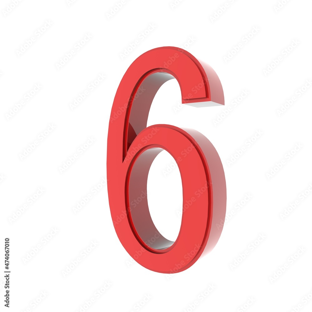 Poster red 3d digit. rendering an image.