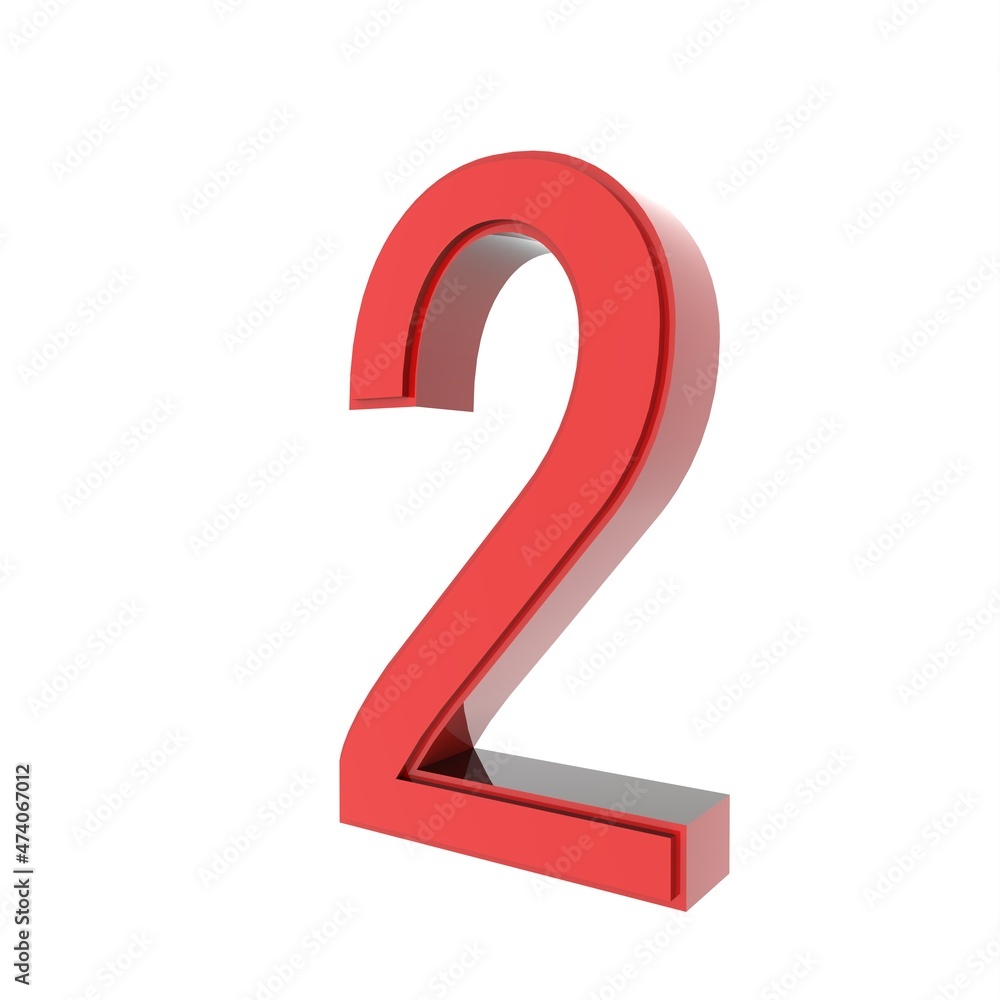 Poster red 3d digit. rendering an image.