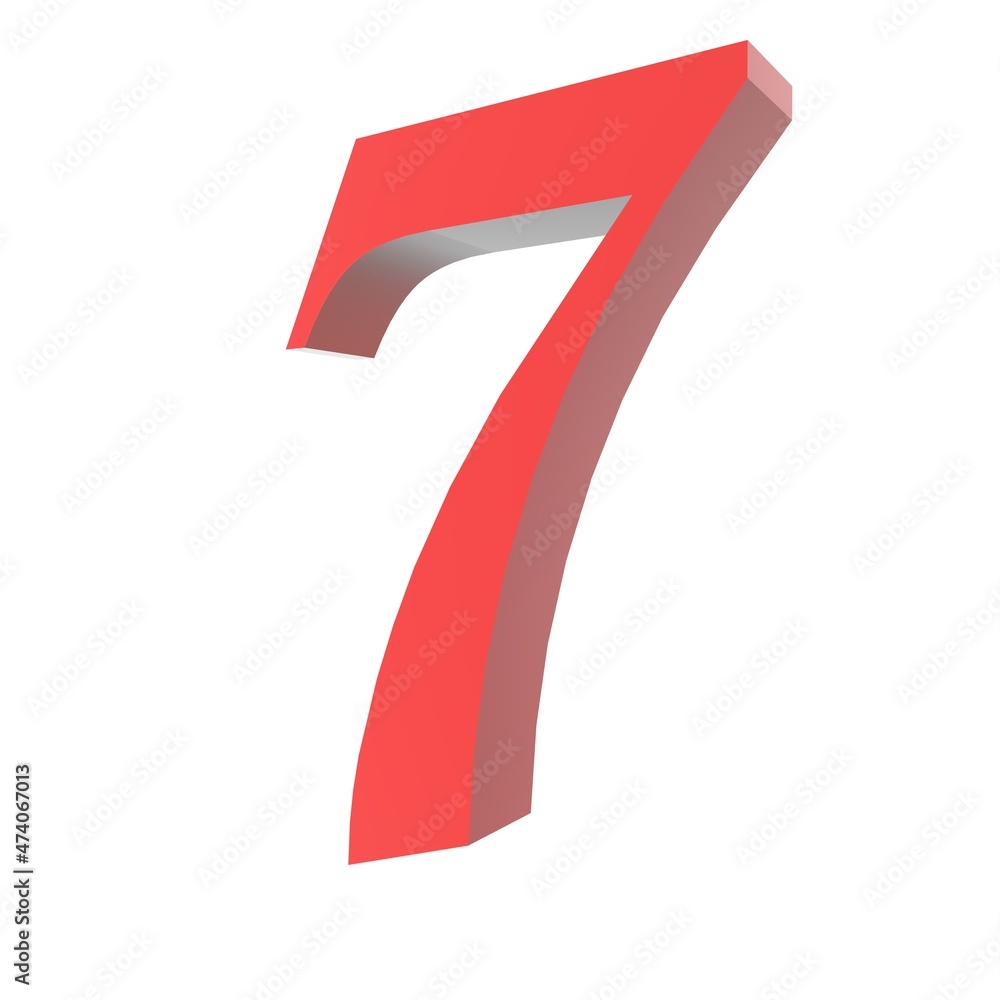 Poster red 3d digit. rendering an image.