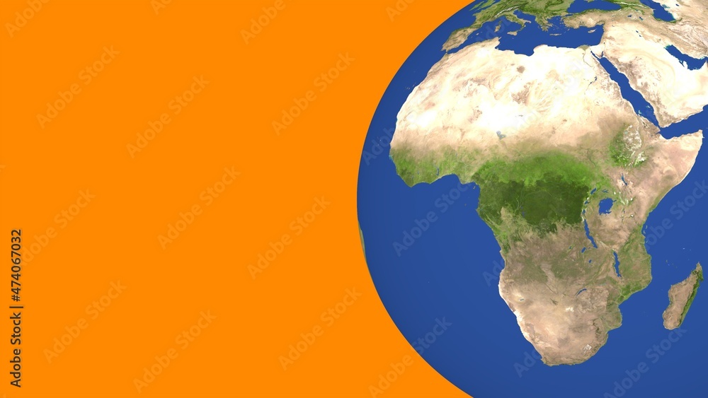 Poster planet earth on a colored background. rendering an image.
