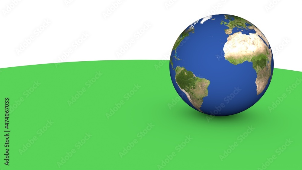 Poster planet earth on a colored background. rendering an image.