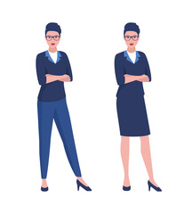 A businesswoman concept. Colored flat vector illustration. Isolated on white background. 