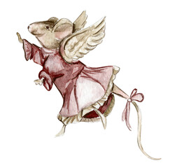 Watercolor vintage romantic mous