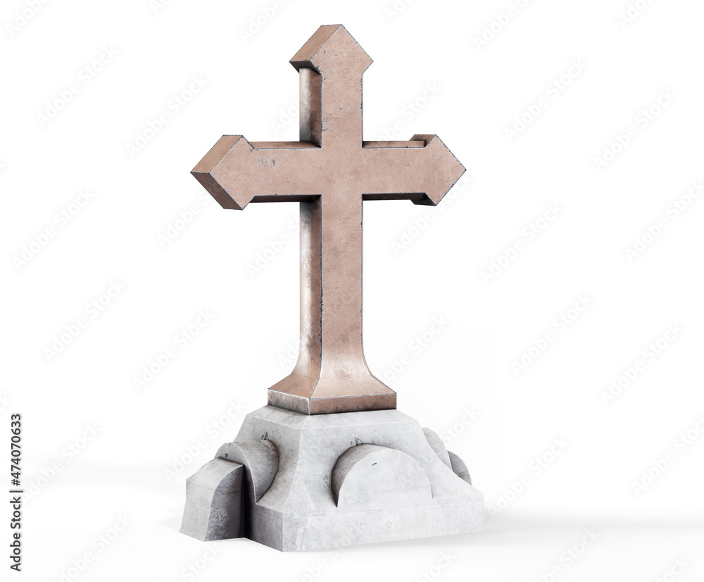 Fototapete Gold plus sign isolated on white background with reflection. 3D rendering.