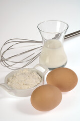 Egg, milk, flour