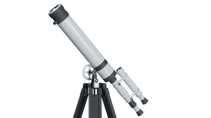 Realistic 3D Render of an antique Telescope mounted on a wooden tri-pod