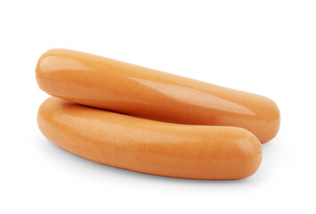 pork sausages, isolated on white background.