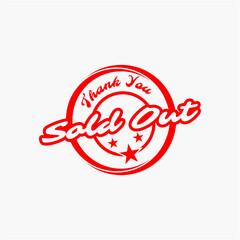 Sold Out Stamp Badge Emblem Logo Vector  image