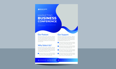 Modern and Professional 2022 Business Conference Flyer design for you Business with a4 size Vector layout template and Creative idea