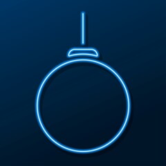 christmas ball neon sign, modern glowing banner design, colorful modern design trend. Vector illustration.