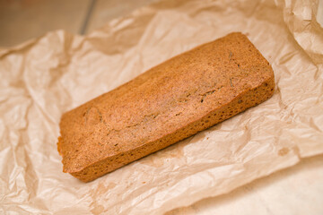 Homemade bread with a golden crust. Buckwheat bread. Proper nutrition. Bread made from buckwheat flour with your own hands.