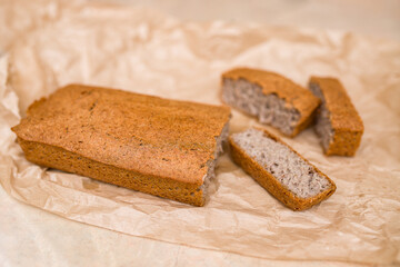 Buckwheat flour bread. Homemade bread. Buckwheat bread. Buckwheat bread. Homemade bread baking. Proper nutrition. Natural products.