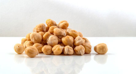 Chickpea or chick pea Cicer arietinum annual legume for cooking hummus. Garbanzo beans seeds for nutrient-dense healthy vegetarian food