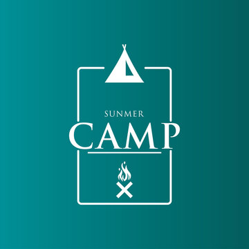 camping logo icon vector template.