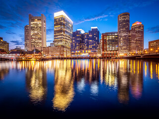 View of Boston in Massachusetts, USA with its iconic architecture.