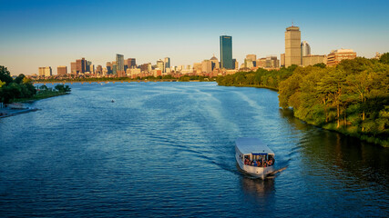 Naklejka premium The skyline of Boston in Massachusetts, USA.