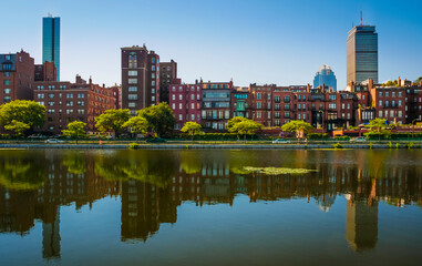 The skyline of Boston in Massachusetts, USA.