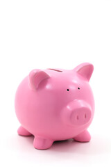 The iconic and traditional pink piggy bank.