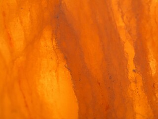 Close Up Shot of Glowing Salt Lamp