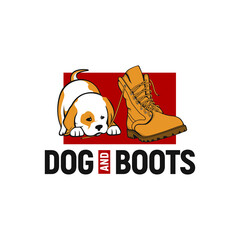 dog playing boots logo inspiration