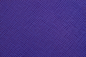 Genuine leather close-up, dark purple blue color, grooved textured structure, trendy background