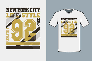 New York City Life Style 92 Athletics T-shirt Printing Design
