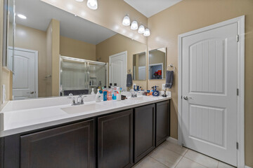 Interior white bathroom