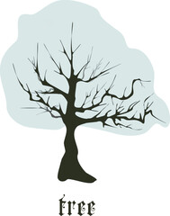 Tree with crown and many branches