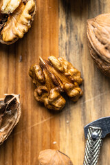 Cracked nut, walnut