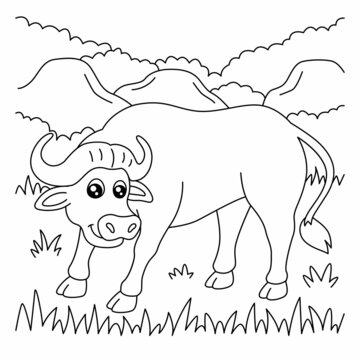 Buffalo Coloring Page for Kids