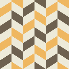 Abstract Vertical Zigzag Retro Pattern in Black, Beige, and Yellow Colors. Background for Cards, Textiles, Wrapping Paper