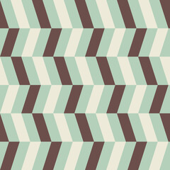 Abstract Horizontal Zigzag Retro Pattern in Brown, Light-Blue, and White Colors. Background for Cards, Textiles, Wrapping Paper